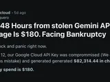 Stolen Gemini API key racks up $82,000 in 48 hours