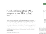 LessWrong Policy on LLM Use