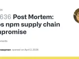 Post Mortem: axios NPM supply chain compromise