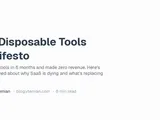 The Disposable Tools Manifesto